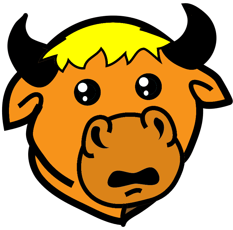 cartoon cow ORANGE glow